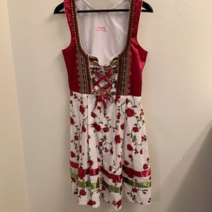 Authentic German Dirndl Oktoberfest Dress & Apron